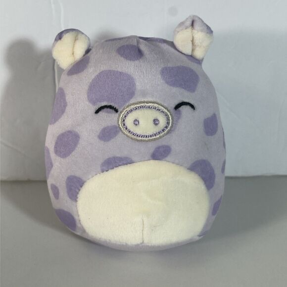 Squishmallow Mystery Squad Easter Capsule Spotted Purple Pig Pammy 5’ Toy - Picture 1 of 9